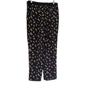 Ann Taylor Floral Black Pants Size M